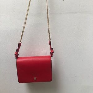 Red crossbody bag. statement cute going purse
